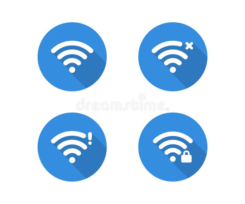 Set de pictograme pentru semnal Wi-Fi. Pictogramă semnal fără fir. O colecție de șabloane cu pictograme wireless și Wifi vector illustration