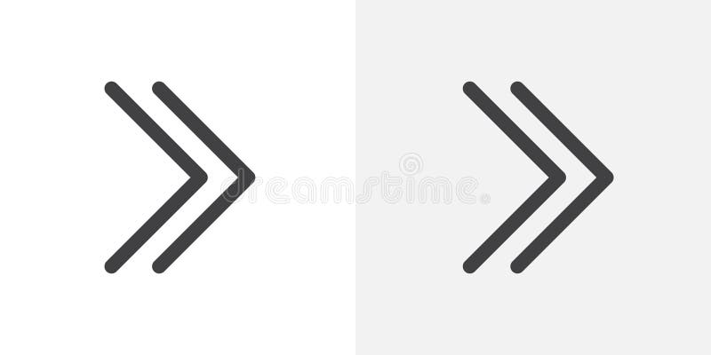 Set de pictograme vectoriale linie subțire cu săgeată dreapta vector illustration