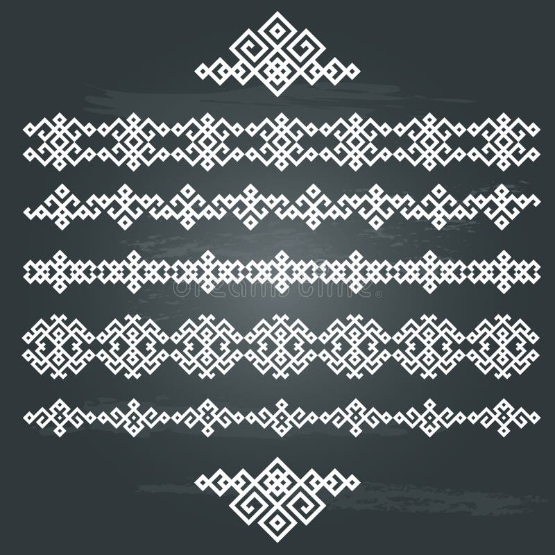 Set de proiectare geometrică etnică stock illustration