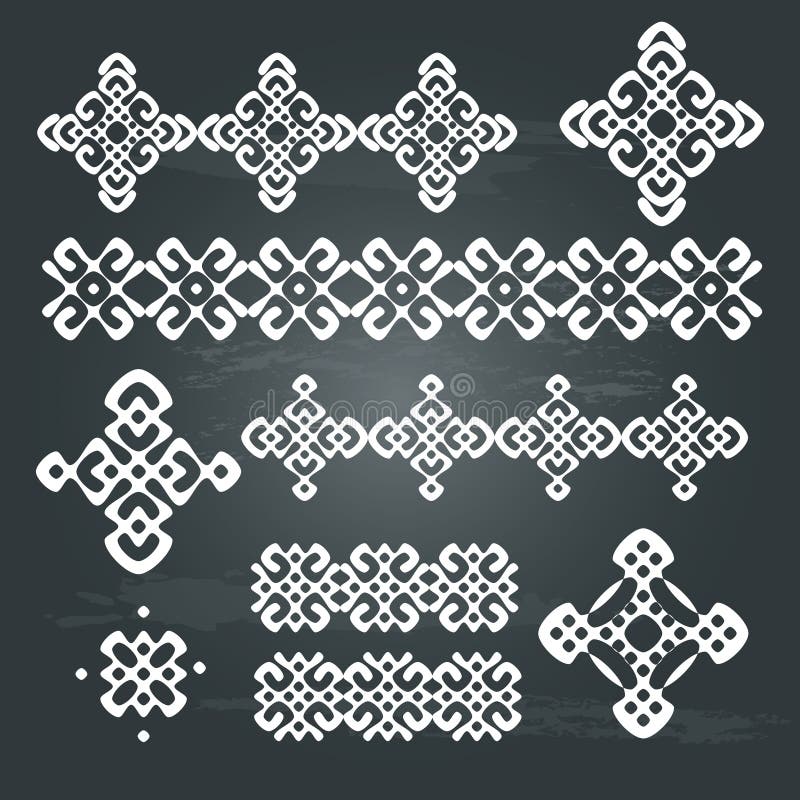 Set de proiectare geometrică etnică stock illustration