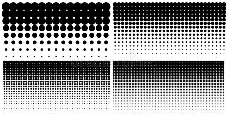 Set de puncte de semitonuri gradient vertical înclinate în fundal șabloane orizontale utilizând puncte de semitonuri tipar. vector royalty free illustration