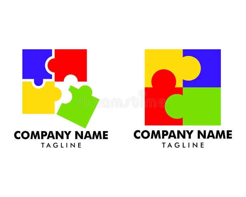 Set de șabloane vectoriale ale siglei pentru puzzle royalty free illustration