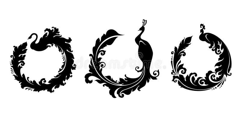 Decorative bird peacock with long decorative tail and place for text. Vector illustration. Decorative bird peacock with long decorative tail and place for text. Vector illustration