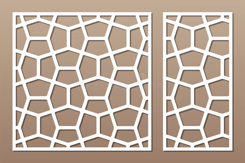 Set decorative card for cutting. Line, mosaic pattern. Laser cut. Ratio 1:1, 1:2. Vector illustration vector illustration