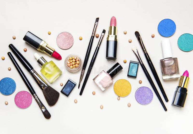 Set of Decorative Cosmetics Stock Image Image of collection