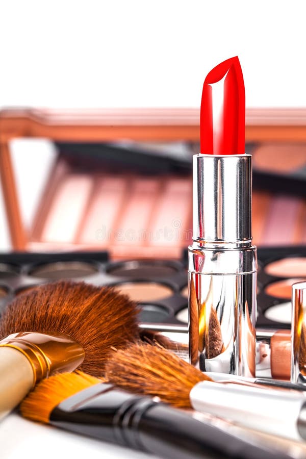 Set of Decorative Cosmetics Stock Image Image of beautiful, lipstick