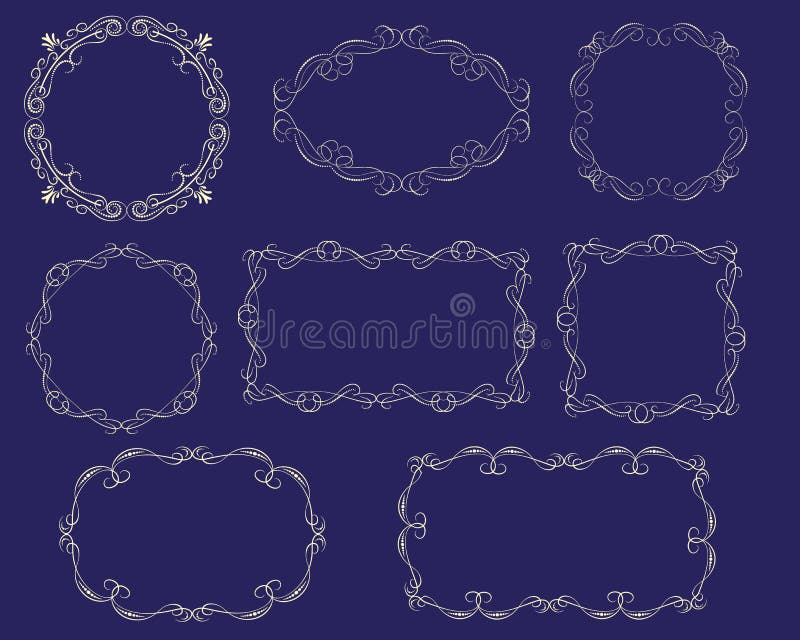 Set of decorative florish frames stock illustration Set of decorative florish frames stock illustration