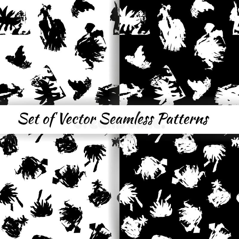 Set of Decorative Graphic Seamless Patterns with Stock Vector