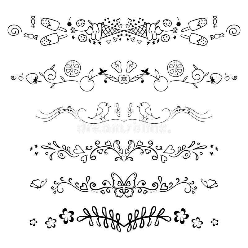 Set of decorative swirls elements, dividers