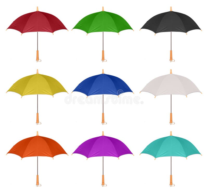 Set der bunten Regenschirmikone getrennt