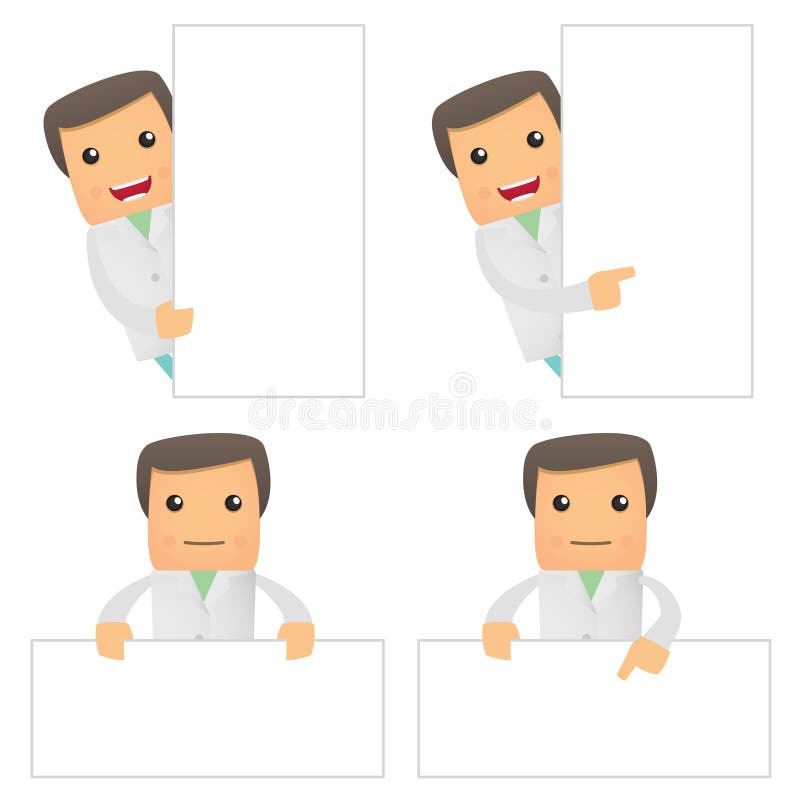 Set of funny cartoon doctor in various poses for use in presentations, etc. Set of funny cartoon doctor in various poses for use in presentations, etc.