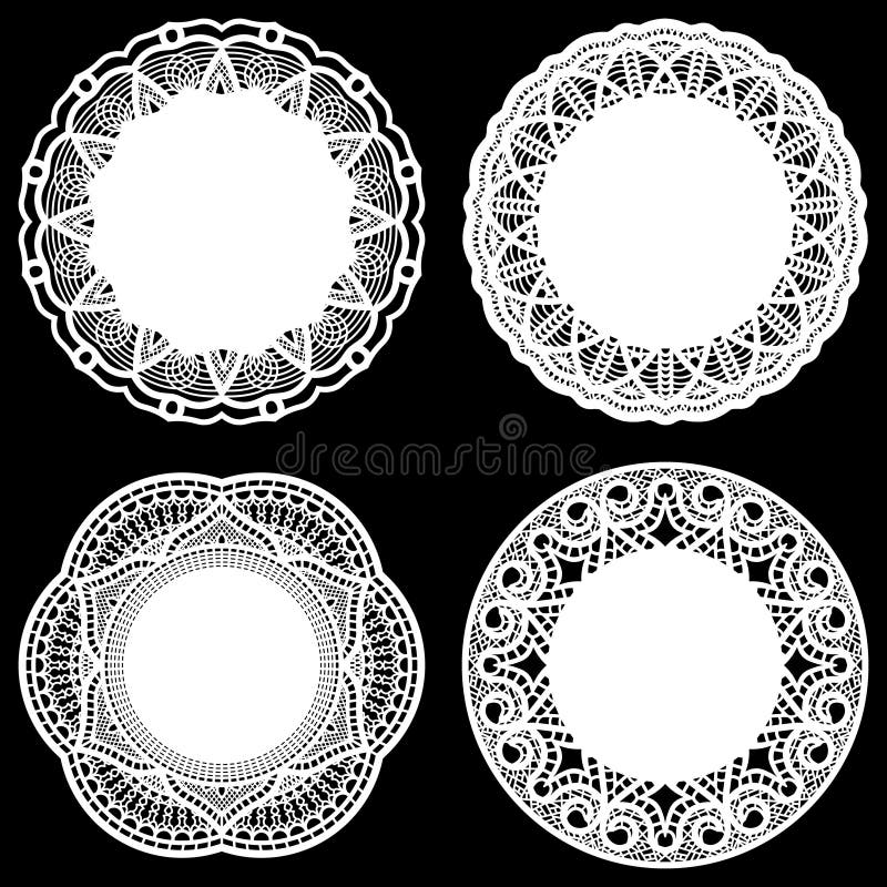Set of Design Elements, Lace Round Paper Doily, Doily To Decorate the Cake, Template for Cutting