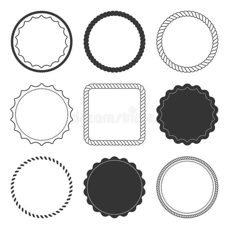 Set of 9 design summer elements, frames, borders royalty free illustration