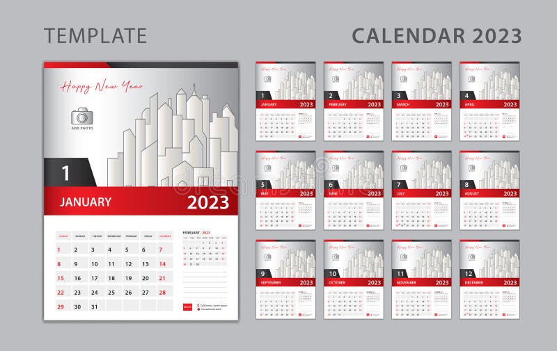 Calendar 2023 Template Vector Simple Minimal Design Planner 2023 Year