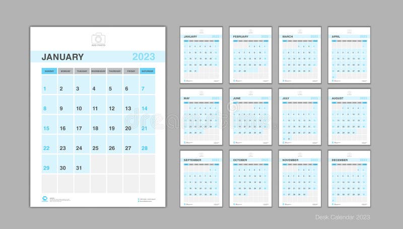 Calendar 2023 Template Vector Simple Minimal Design Planner 2023 Year