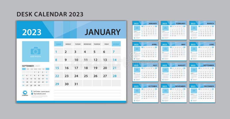 Calendar 2023 Template Vector, Simple Minimal Design, Planner 2023 Year ...