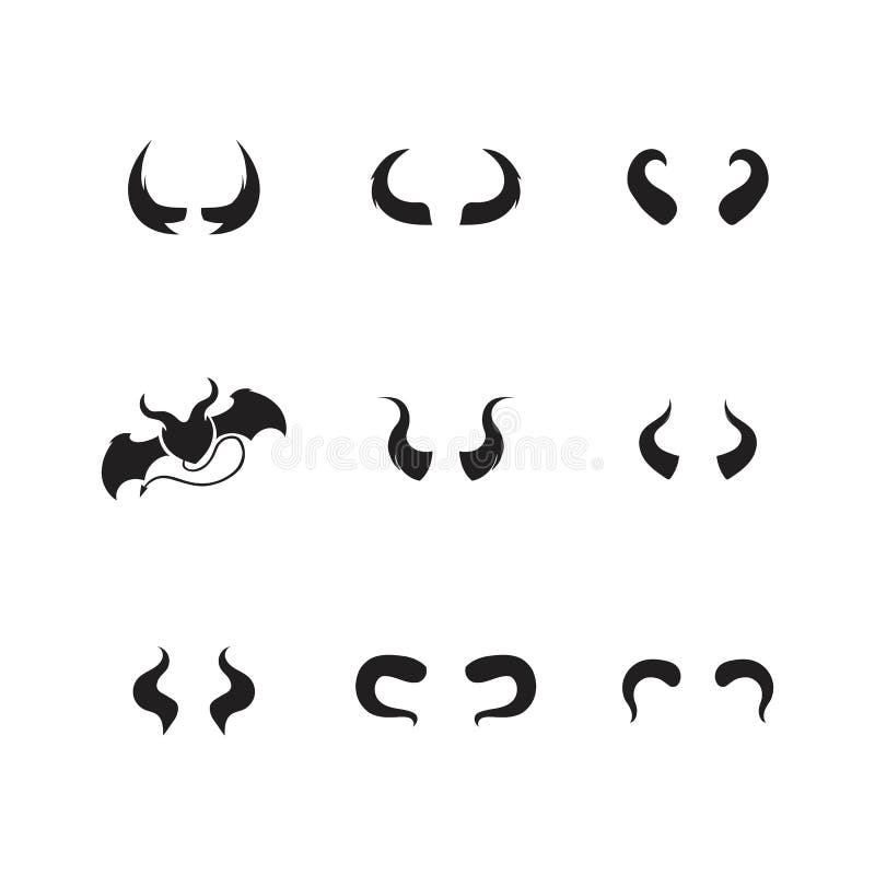 Devil Horn Vector Icon Design Illustration Template Stock Vector