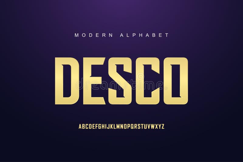 Set di caratteri alfabetici in oro elegante. carattere di visualizzazione stile tipografico moderno. vettore di premio illustrazione di stock