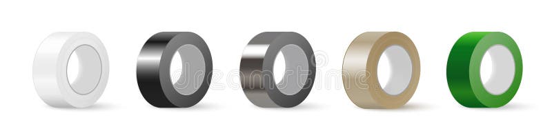 Set di colori del nastro isolante illustrazione di stock