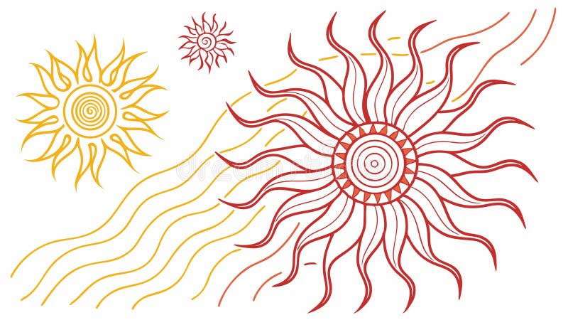 Set di elementi Sun Vector Art Warmth e Icone Energy Disegno vettoriale Generative AI royalty illustrazione gratis