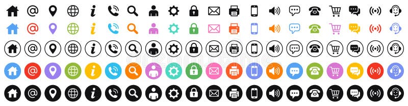Set di 100 icone biglietto da visita royalty illustrazione gratis