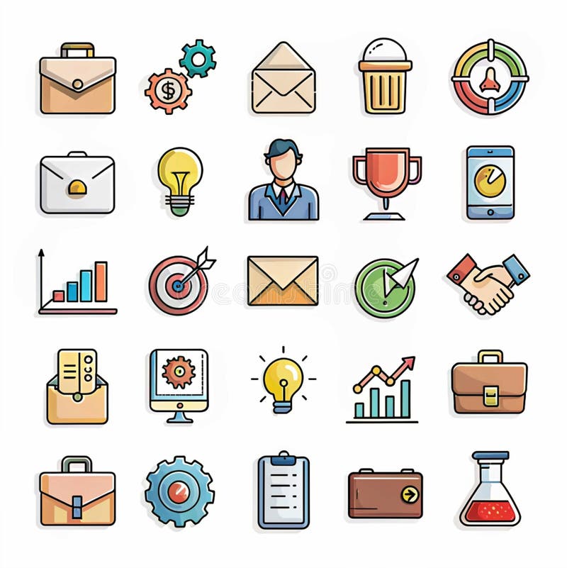 Set di icone business royalty illustrazione gratis