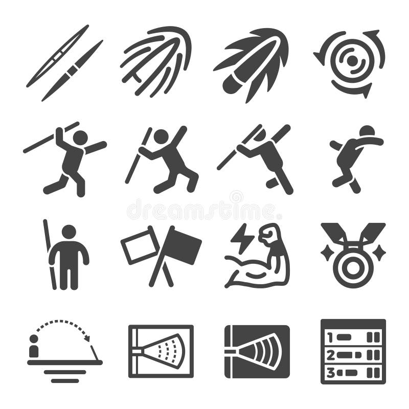 Set di icone di lancio Javelin royalty illustrazione gratis Set di icone di lancio Javelin royalty illustrazione gratis