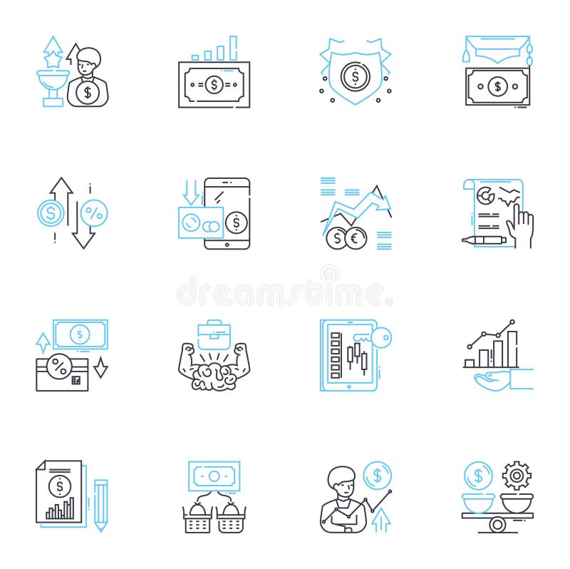 Financial backing linear icons set. Investment, Funding, Capital, Financing, Support, Backing, Seed vector symbols and line concept signs. Venture,Angel,Fund illustration. Financial backing linear icons set. Investment, Funding, Capital, Financing, Support, Backing, Seed vector symbols and line concept signs. Venture,Angel,Fund illustration