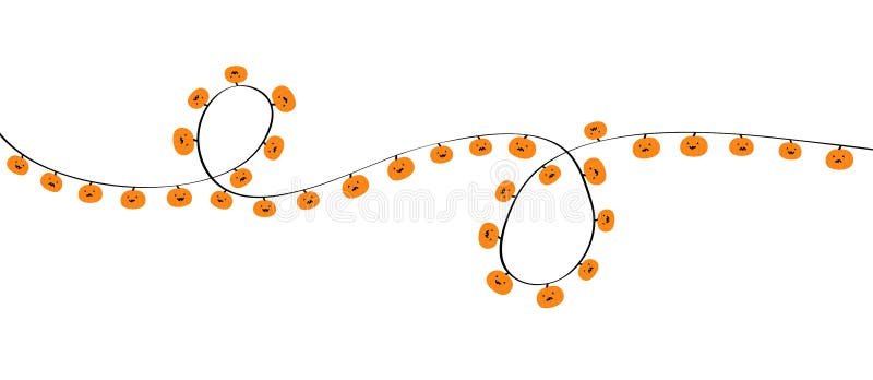 Set di luci della zucca di Halloween Modello di ghirlanda di luce Faccia di cartone Decorazione festiva Stringa arancione royalty illustrazione gratis