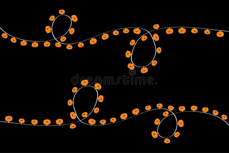 Set di luci della zucca di Halloween Modello di ghirlanda di luce Faccia di cartone Decorazione festiva Stringa arancione royalty illustrazione gratis