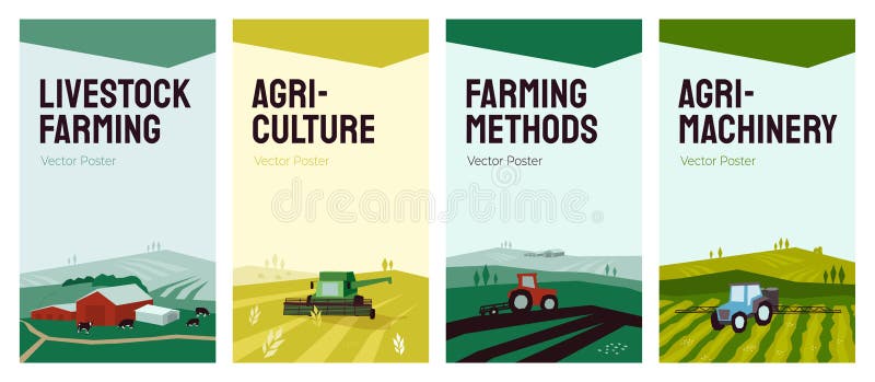 Set di sfondi vettoriali per l'agricoltura
