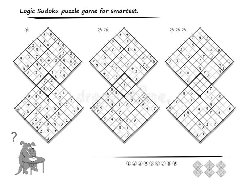 Set of Sudoku Puzzles. Different Levels. Logic Game for Children and  Adults. Play Online. Memory Training Exercises for Seniors Stock Vector -  Illustration of page, logic: 201198331