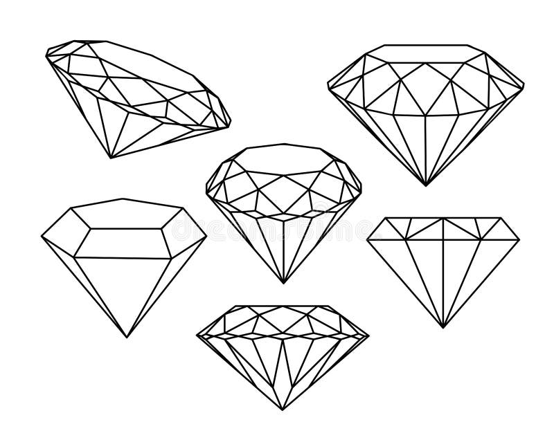 Set of diamonds icons. stock vector. Illustration of diamond - 47606566