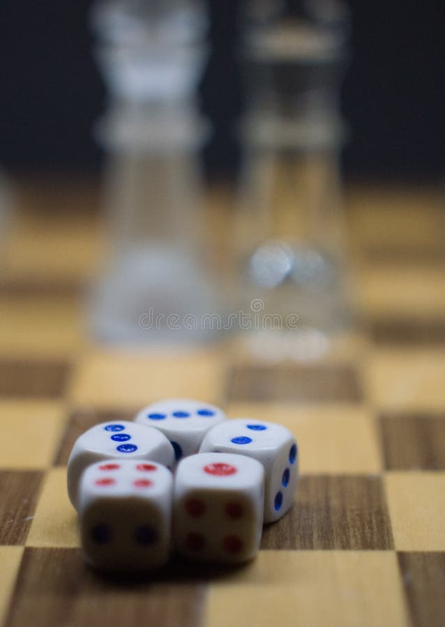 A set of 5 Dices stock photo