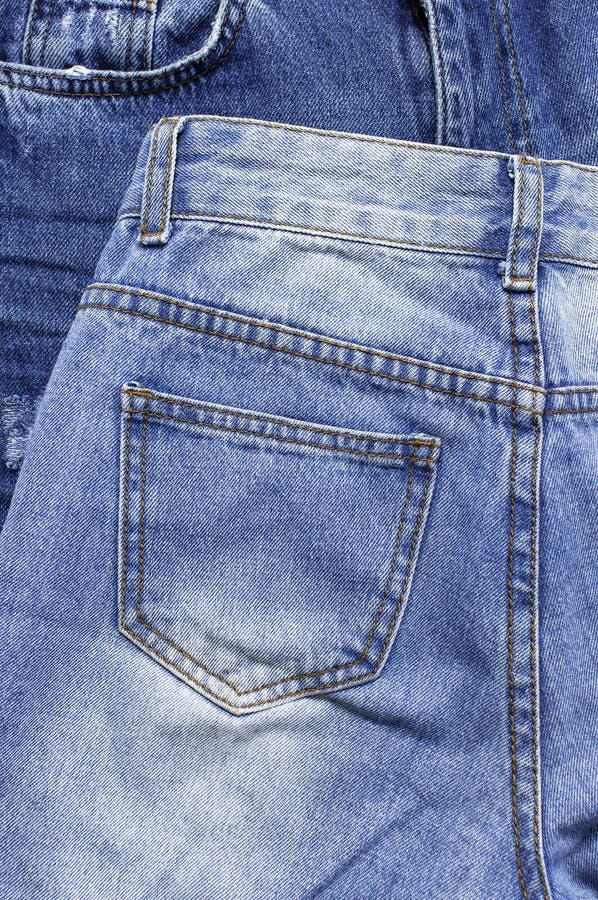 Set Of Different Blue Jeans. Detail Of Nice Blue Jeans. Jeans Texture ...