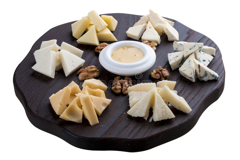 A Set of Different Cheeses on a Wooden Board. Cheese Board Stock Photo Image of slice, healthy