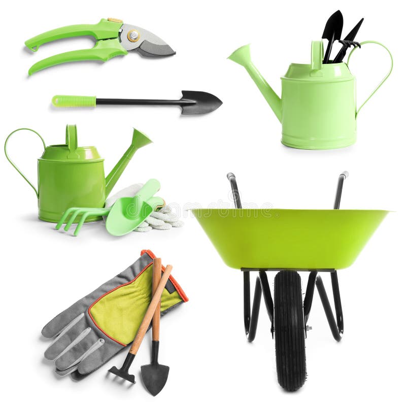 Set of Different Gardening Tools on Background Stock Photo - Image of ...