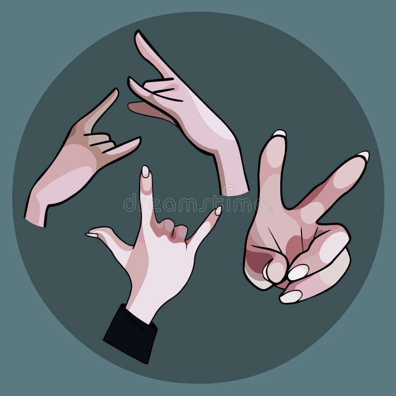 Set of Different Gestures of Cartoon Hands Stock Vector - Illustration of  double, symbol: 159690579