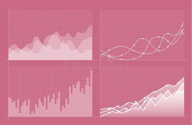 Set of different graphs and charts. Infographics stock illustration