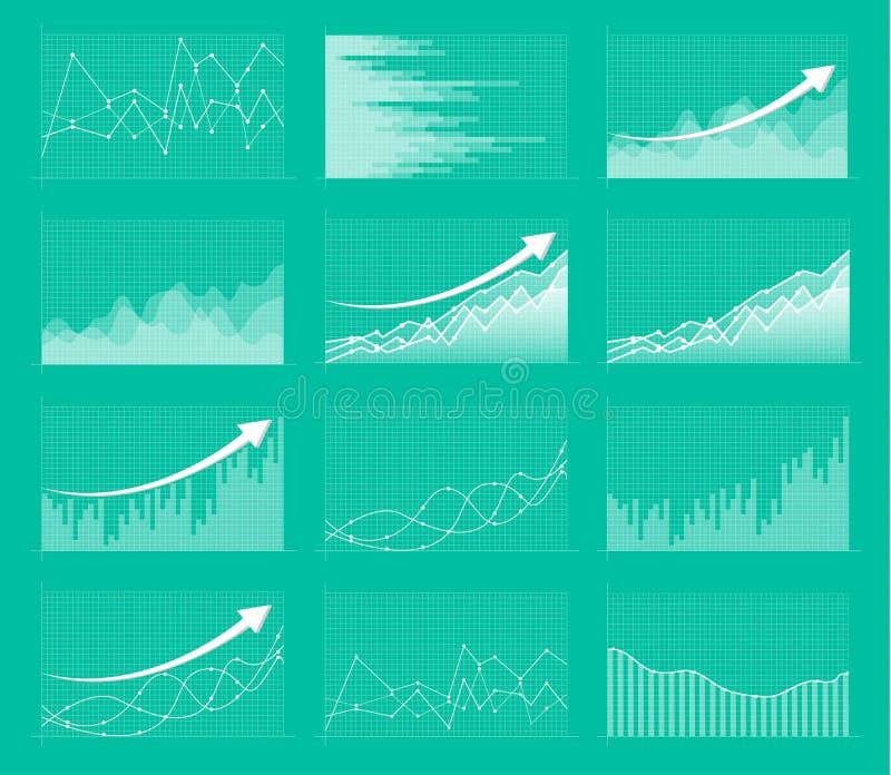 Set of different graphs and charts. Infographics royalty free illustration