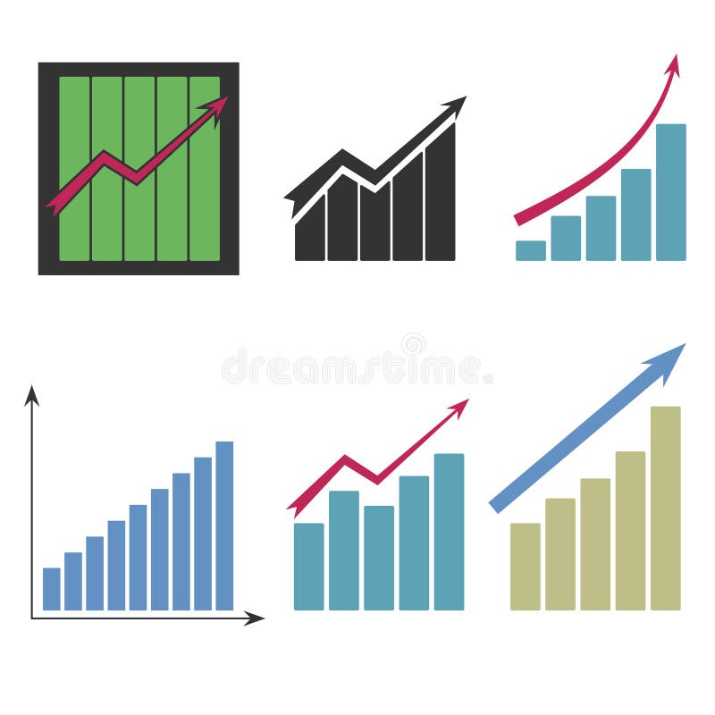 Set of different graphs icons vector illustration