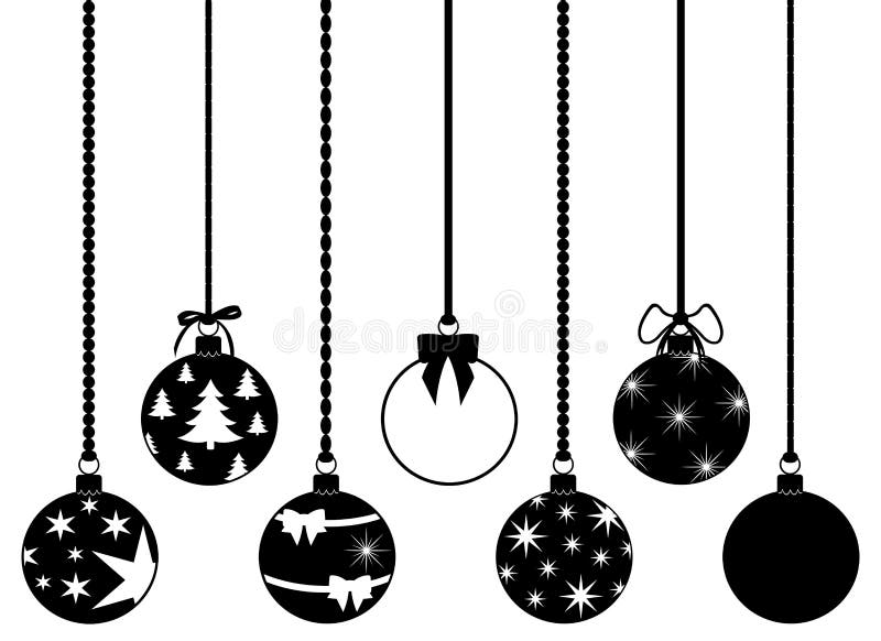 Christmas Hanging Decorations Stock Vector - Illustration of black ...