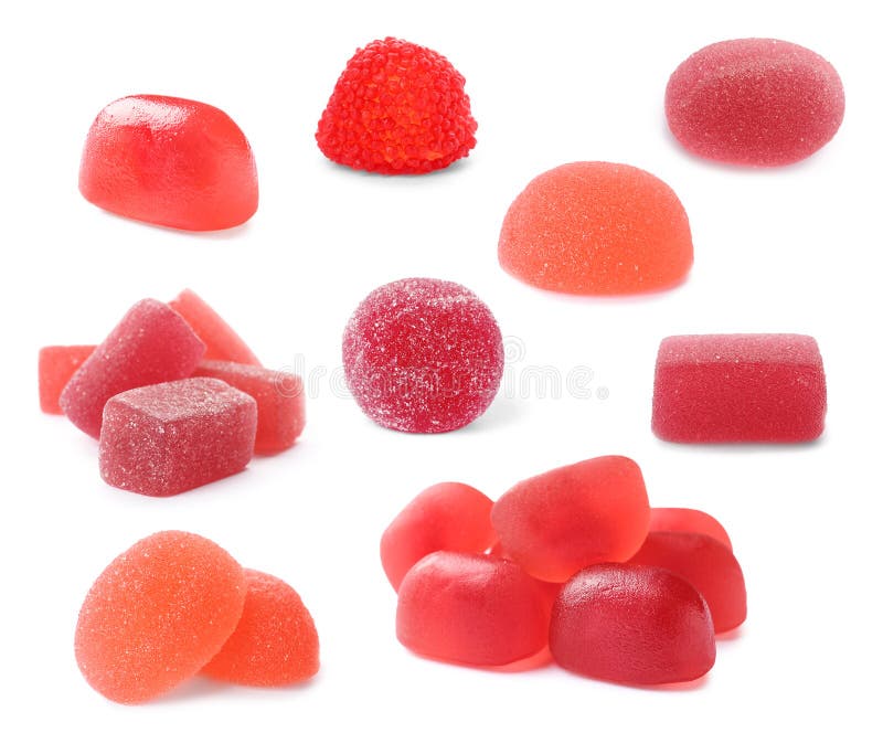 Set of Different Jelly Candies on Background. Banner Design Stock Photo