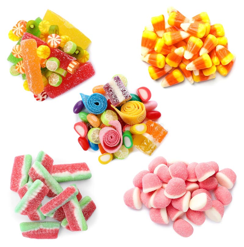 Set of Different Jelly Candies on Background Stock Photo Image of