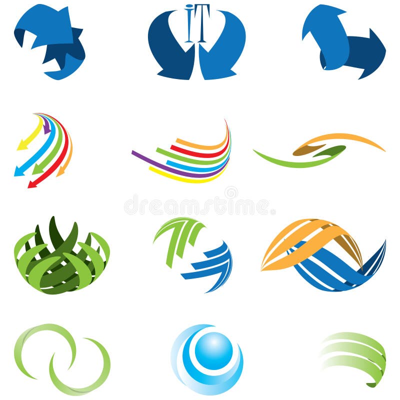Set of different kind of abstract icon symbol