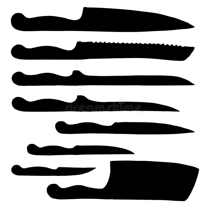 Knife silhouettes set. stock vector. Illustration of knife 35167128