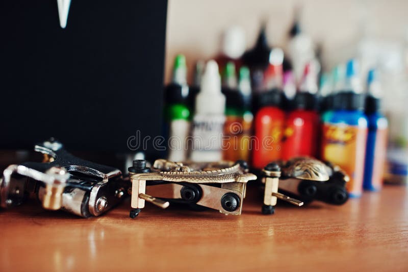 Set of Different Machines for Tattoo Stock Photo Image of tool