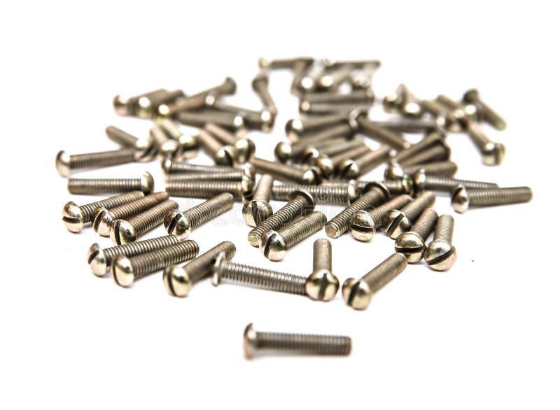 Nails, Screws, Nuts and Bolts Stock Photo Image of white, object