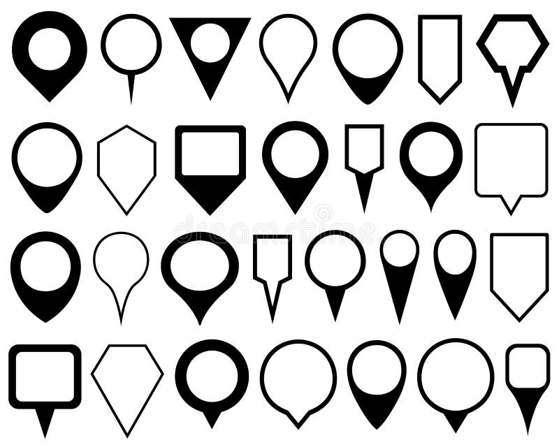 Set of different pointers stock illustration