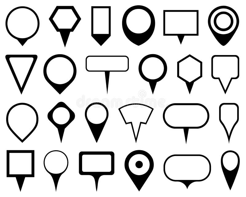 Set of different pointers vector illustration